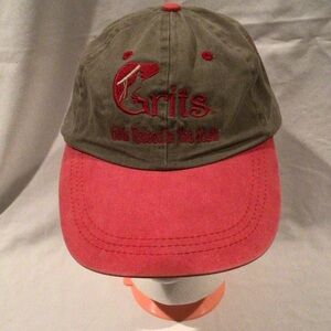 Grits Embroidered Cap in Olive and Red